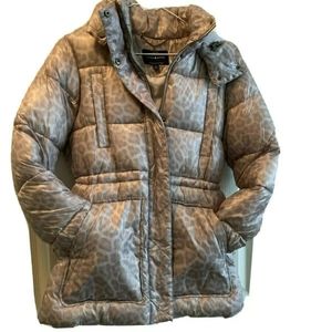 NWOT Lucky Brand Pewter Lightweight Down Quilted Hooded Puffer Jacket
